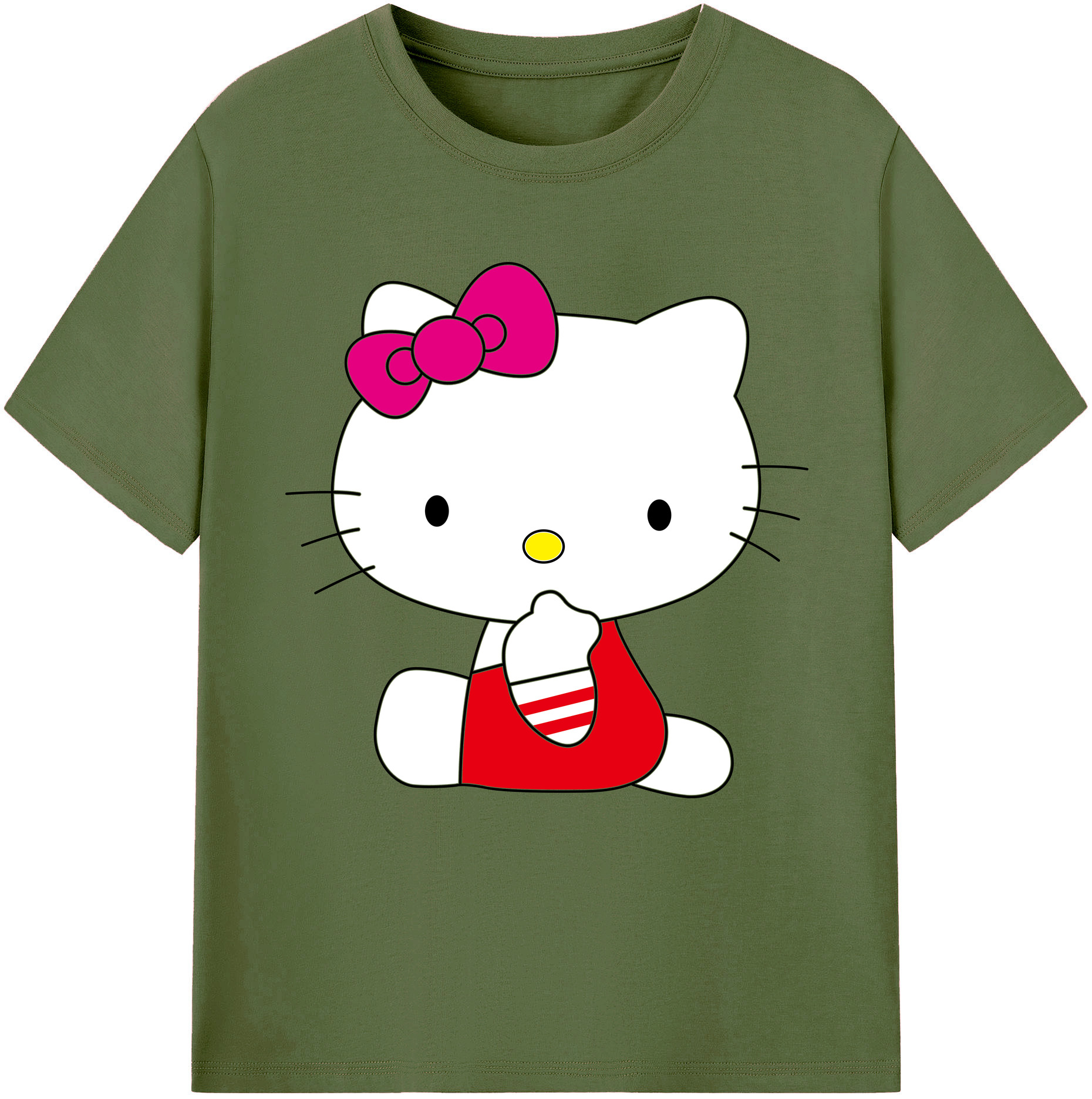 （画像用） Hello Kitty ハローキティ 綿100％半袖Tシャツ（フロントプリント）